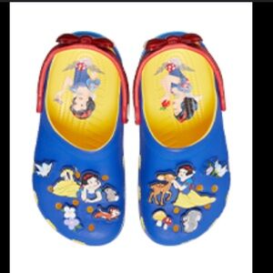 CROCS Blue and Red Snow White Clogs